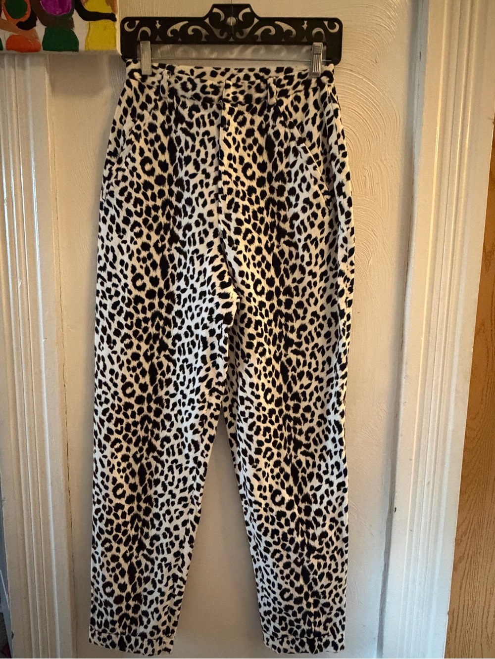 Leopard Print Pants in Black and White